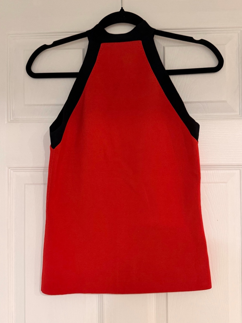 Cache Red Ribbed Halter Tank Top with Black Contrast - Picture 9 of 9